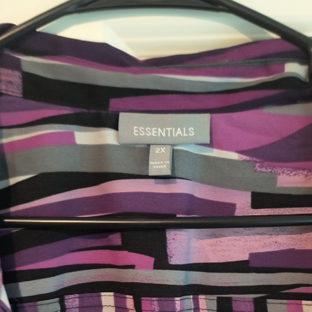 Essentials Purple Patterned Blouse - image 2